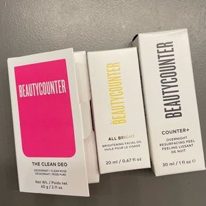 Set of 3 Beauty Counter Non Toxic Clean DEO Counter+ Peel All Bright Oil